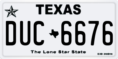 TX license plate DUC6676