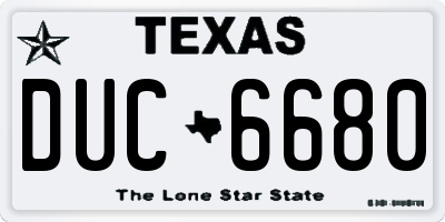 TX license plate DUC6680