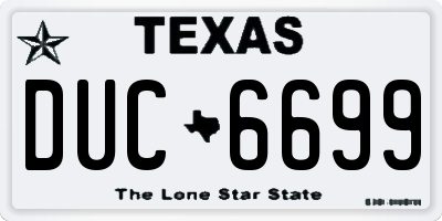 TX license plate DUC6699