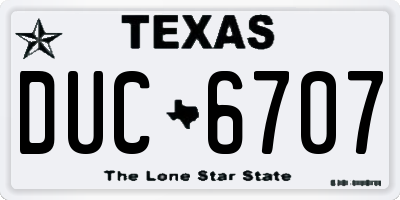 TX license plate DUC6707