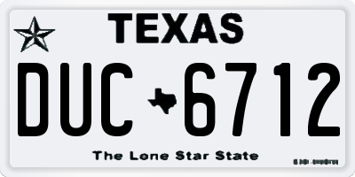 TX license plate DUC6712