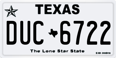 TX license plate DUC6722