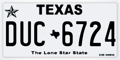 TX license plate DUC6724