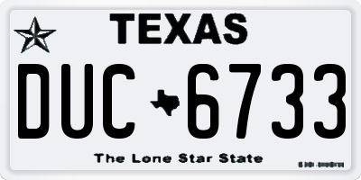 TX license plate DUC6733