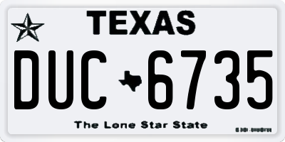 TX license plate DUC6735