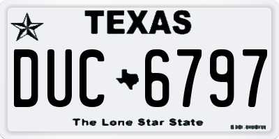 TX license plate DUC6797