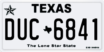 TX license plate DUC6841