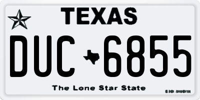 TX license plate DUC6855