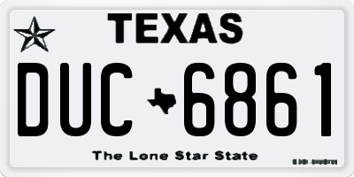 TX license plate DUC6861