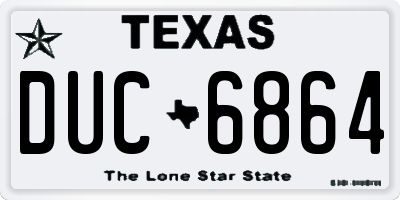 TX license plate DUC6864