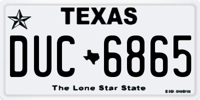 TX license plate DUC6865