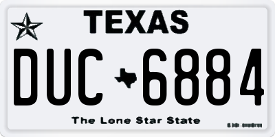TX license plate DUC6884