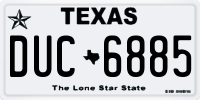 TX license plate DUC6885