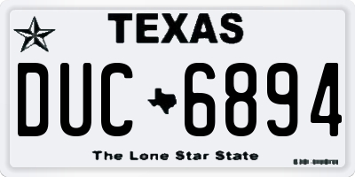TX license plate DUC6894