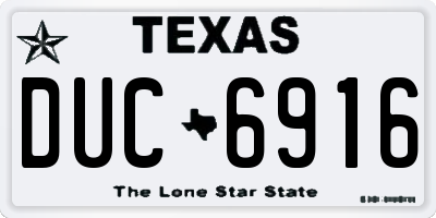 TX license plate DUC6916