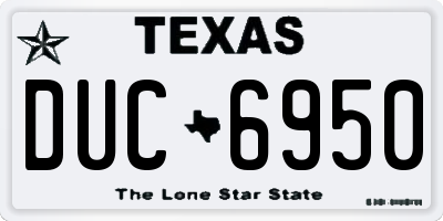 TX license plate DUC6950