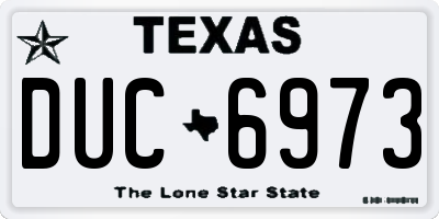 TX license plate DUC6973