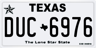 TX license plate DUC6976