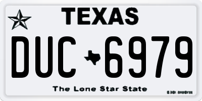 TX license plate DUC6979
