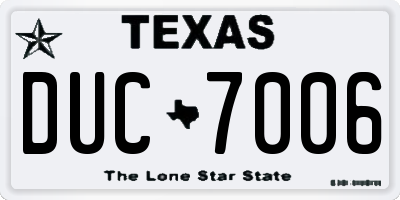 TX license plate DUC7006