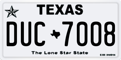 TX license plate DUC7008