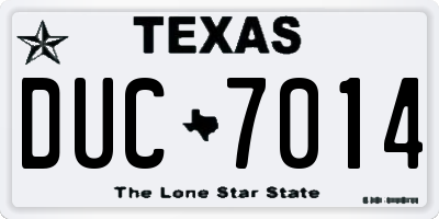 TX license plate DUC7014