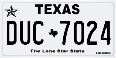 TX license plate DUC7024