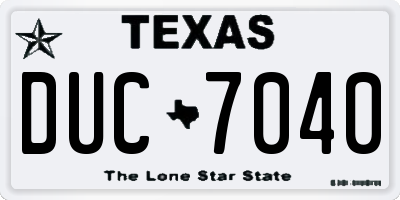 TX license plate DUC7040