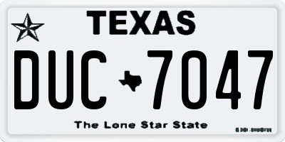 TX license plate DUC7047