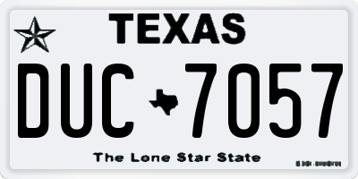 TX license plate DUC7057