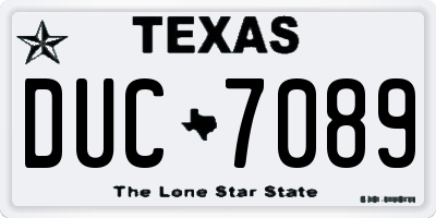 TX license plate DUC7089