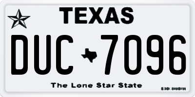 TX license plate DUC7096