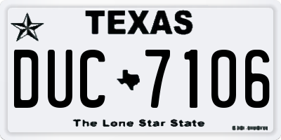 TX license plate DUC7106