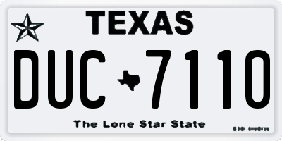TX license plate DUC7110