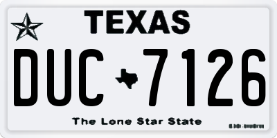 TX license plate DUC7126