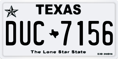 TX license plate DUC7156