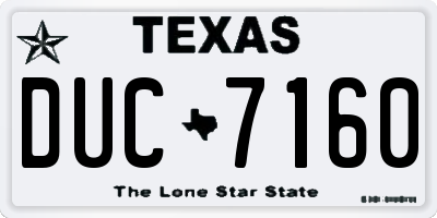 TX license plate DUC7160
