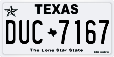 TX license plate DUC7167