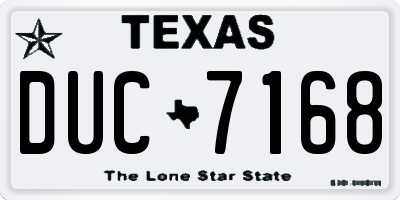 TX license plate DUC7168