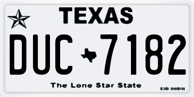 TX license plate DUC7182