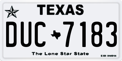TX license plate DUC7183