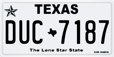 TX license plate DUC7187