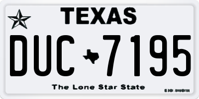 TX license plate DUC7195