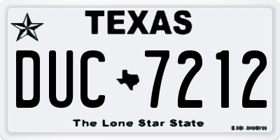 TX license plate DUC7212