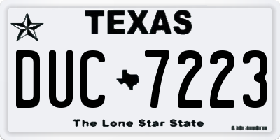 TX license plate DUC7223