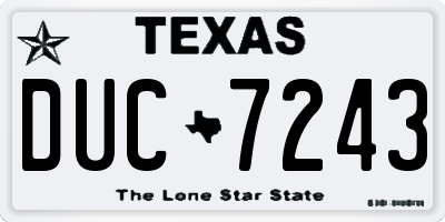 TX license plate DUC7243