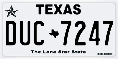 TX license plate DUC7247