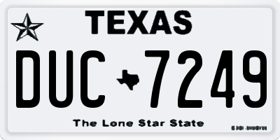 TX license plate DUC7249