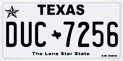 TX license plate DUC7256