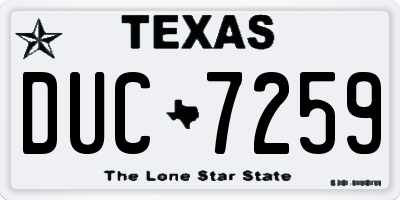 TX license plate DUC7259